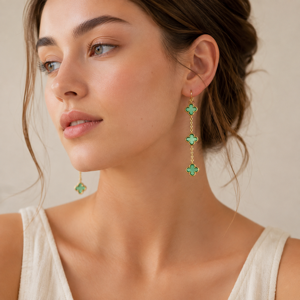 Mini Quatrefoil Dangle Earrings | Delicate Charm Jewelry