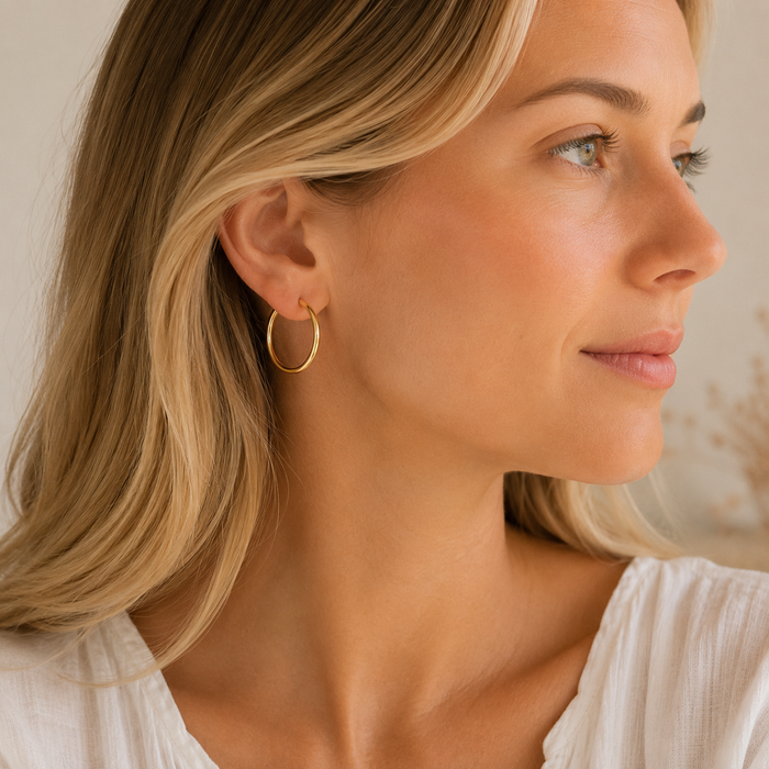 Classic Hoop Earrings | 18K Gold Dipped Jewelry