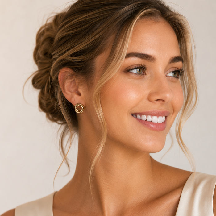 Gold Filled Interlocking Knot Stud Earrings | Everyday Core Jewelry