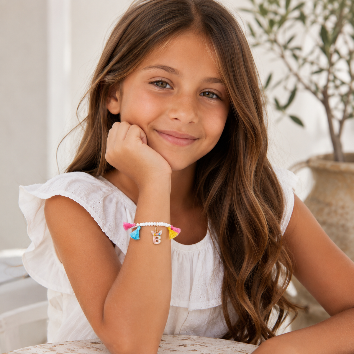 Kids Initial Tassel Bracelet | Personalized Kids Jewelry