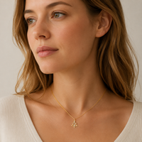 18K Gold Dipped CZ Christmas Tree Necklace | Holiday Charm Pendant