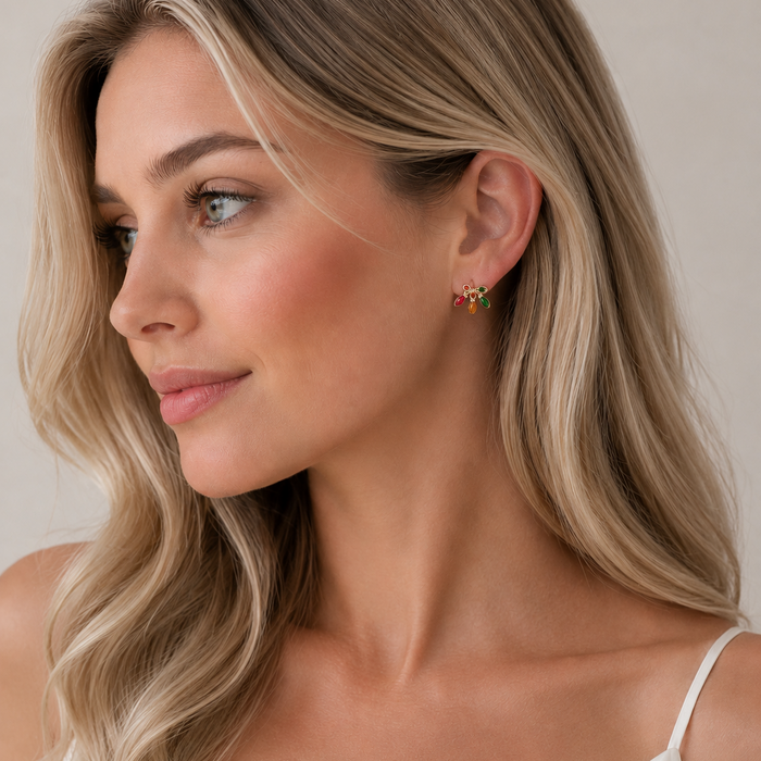 Glitter Christmas Light Stud Earrings