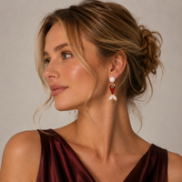 Glitter Santa Mermaid Dangle Earrings | Pom Pom Holiday Earrings