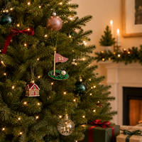Rhinestone Golf Flag Christmas Tree Ornament | Holiday Decor