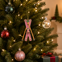 Pink Ski Ornament | Winter Sports Christmas Decor