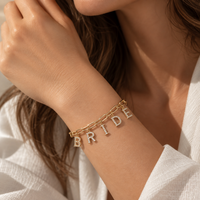 Bride Letter Charm Bracelet | Bridal Statement Jewelry