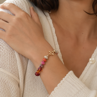 Multicolored Bead Toggle Stretch Bracelet | Beaded Jewelry