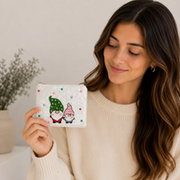 Seed Beaded Gnome Coin Pouch | Holiday Christmas Pouch