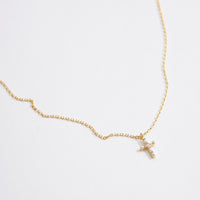 Gold Chain | Necklace with CZ Cross Pendant