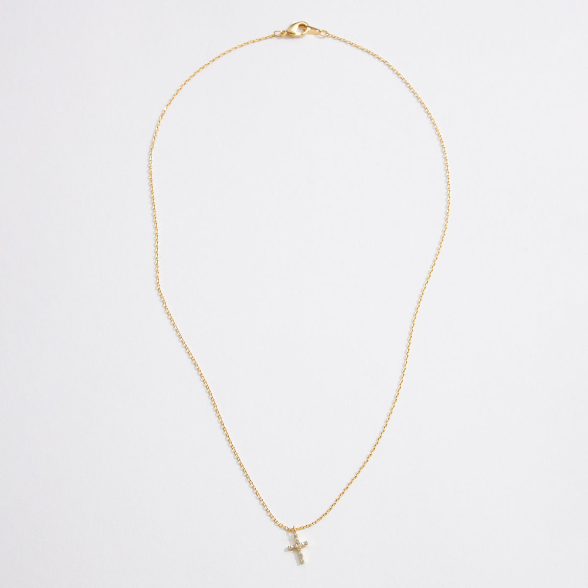 Gold Chain | Necklace with CZ Cross Pendant