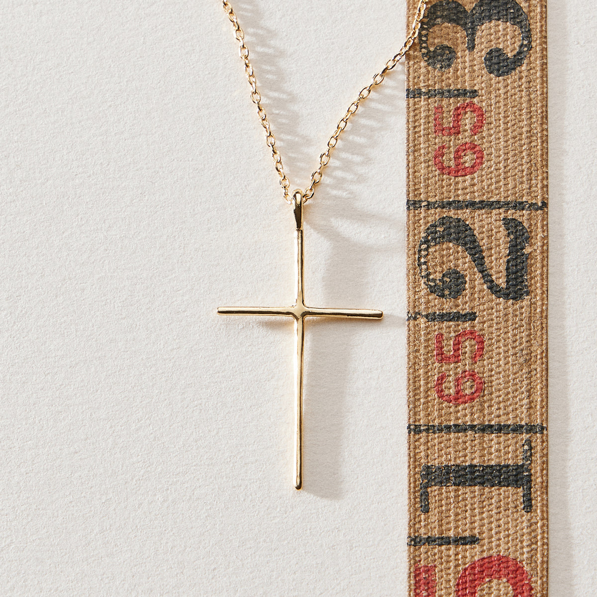 Gold Chain Necklace with Sleek Cross Pendant