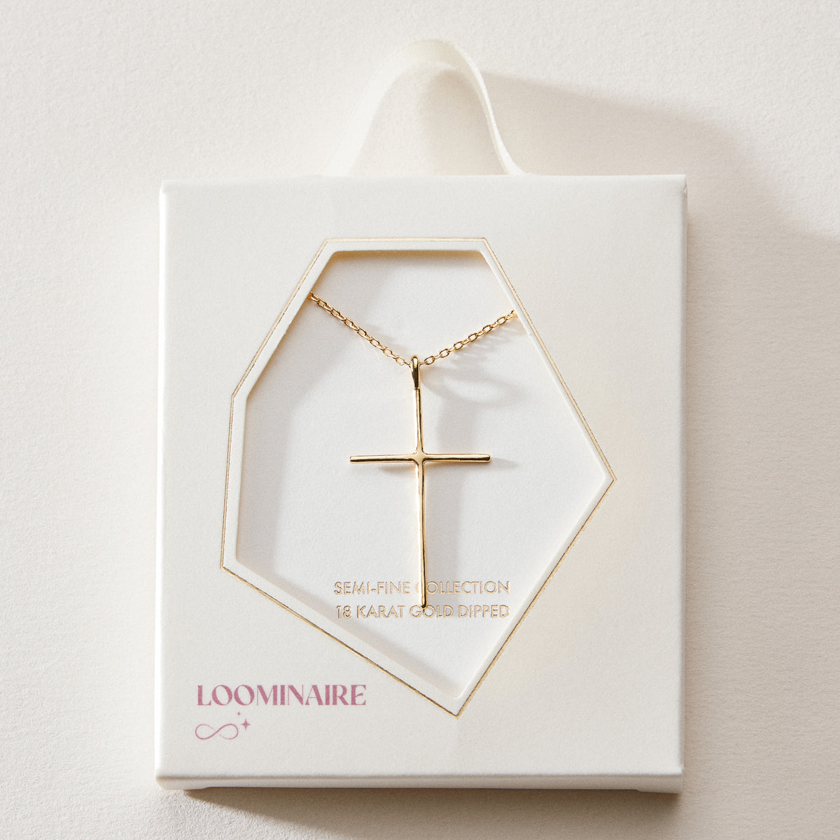 Gold Chain Necklace with Sleek Cross Pendant