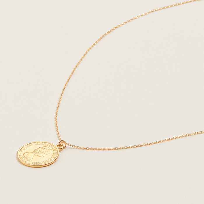 Gold Chain Necklace | Coin Pendant