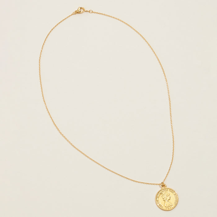 Gold Chain Necklace | Coin Pendant