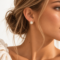 Gold Open Star CZ Stud Earrings | Everyday Jewelry