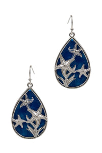 Starfish Teardrop Dangle Earrings – Ocean-Inspired Drop Design