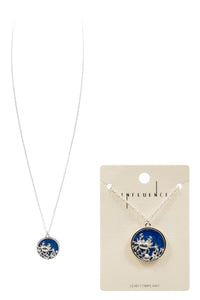 Coral Crab Ocean Pendant Necklace – Coastal Round Charm Jewelry