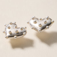 Pearl Studded Heart Earrings – Cute Valentine’s Day Statement Studs