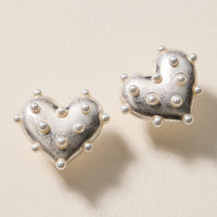 Pearl Studded Heart Earrings – Cute Valentine’s Day Statement Studs