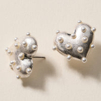 Pearl Studded Heart Earrings – Cute Valentine’s Day Statement Studs