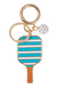 Pickleball Paddle Keychain with Ball Charm – Cute Enamel Sports Key Ring