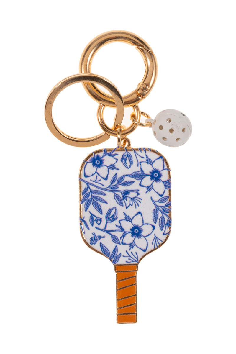 Pickleball Paddle Keychain with Mini Ball Charm – Cute Sports Bag & Key Accessory