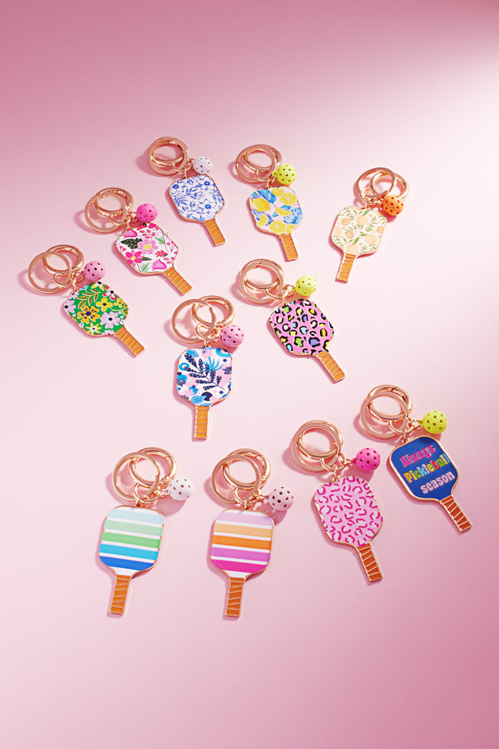 Pickleball Paddle Keychain with Mini Ball Charm – Cute Sports Bag & Key Accessory