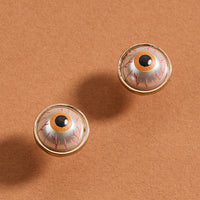 Eye Print Pearl Studs with Titanium Posts