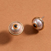 Eye Print Pearl Studs with Titanium Posts