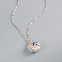 Seashell Locket Necklace with Pearl – Ocean-Inspired Silver Pendant