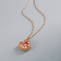 Seashell Locket Necklace with Pearl – Ocean-Inspired Silver Pendant