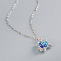 Sea Turtle Locket Necklace – Silver Tone Ocean-Inspired Pendant with Hidden Charm