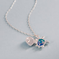 Sea Turtle Locket Necklace – Silver Tone Ocean-Inspired Pendant with Hidden Charm