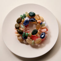 Artisan-Style Organic Resin Bead Stretch Bracelet