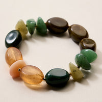 Artisan-Style Organic Resin Bead Stretch Bracelet