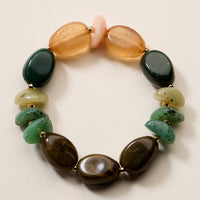 Artisan-Style Organic Resin Bead Stretch Bracelet