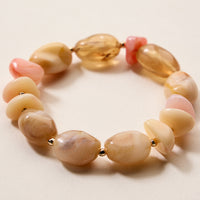 Artisan-Style Organic Resin Bead Stretch Bracelet