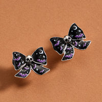 Skull Bow Enamel Stud Earrings