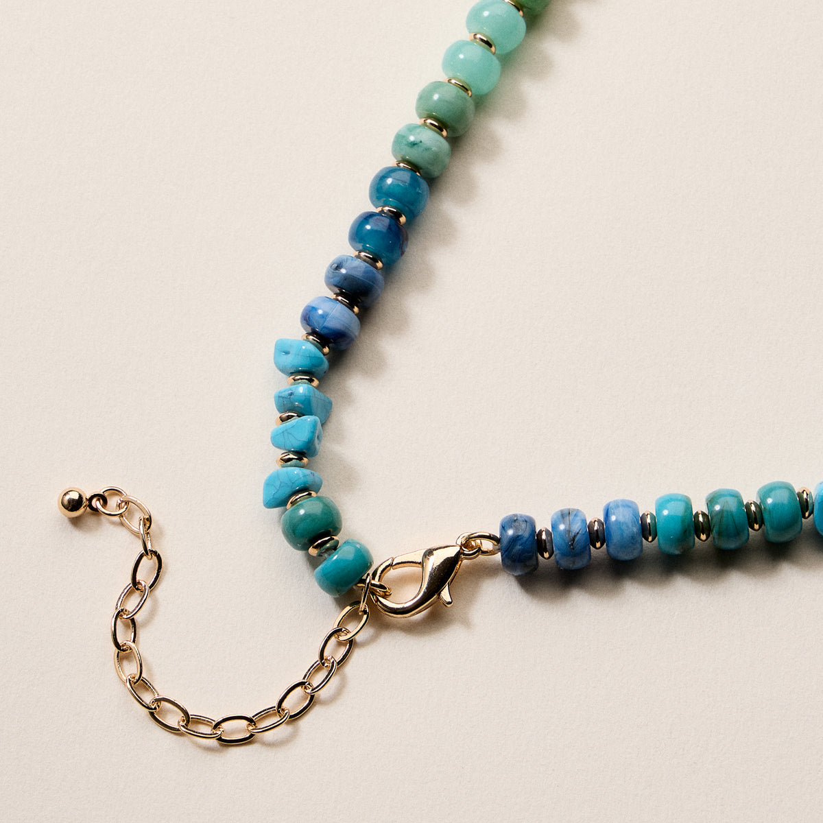 Colorful Resin Beaded Necklace – Adjustable Multi-Color Boho Bead Chain