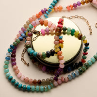 Colorful Resin Beaded Necklace – Adjustable Multi-Color Boho Bead Chain