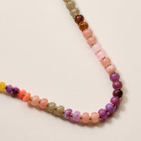 Colorful Resin Beaded Necklace – Adjustable Multi-Color Boho Bead Chain
