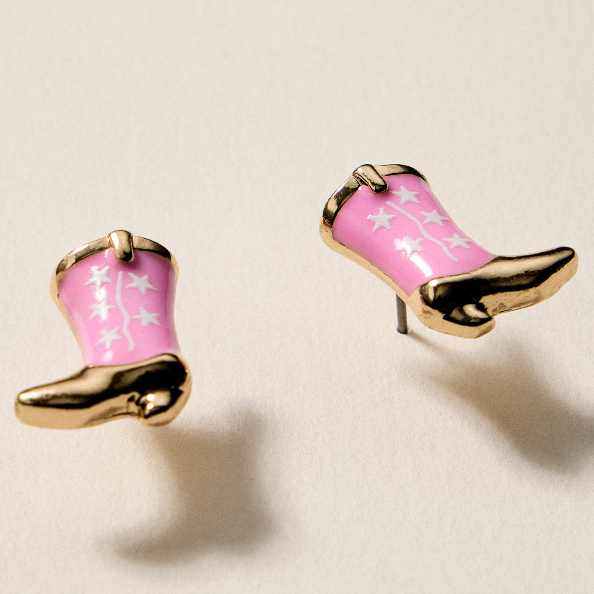 Mini Western Cowboy Boot Enamel Stud Earrings – Assorted Colors & Patterns
