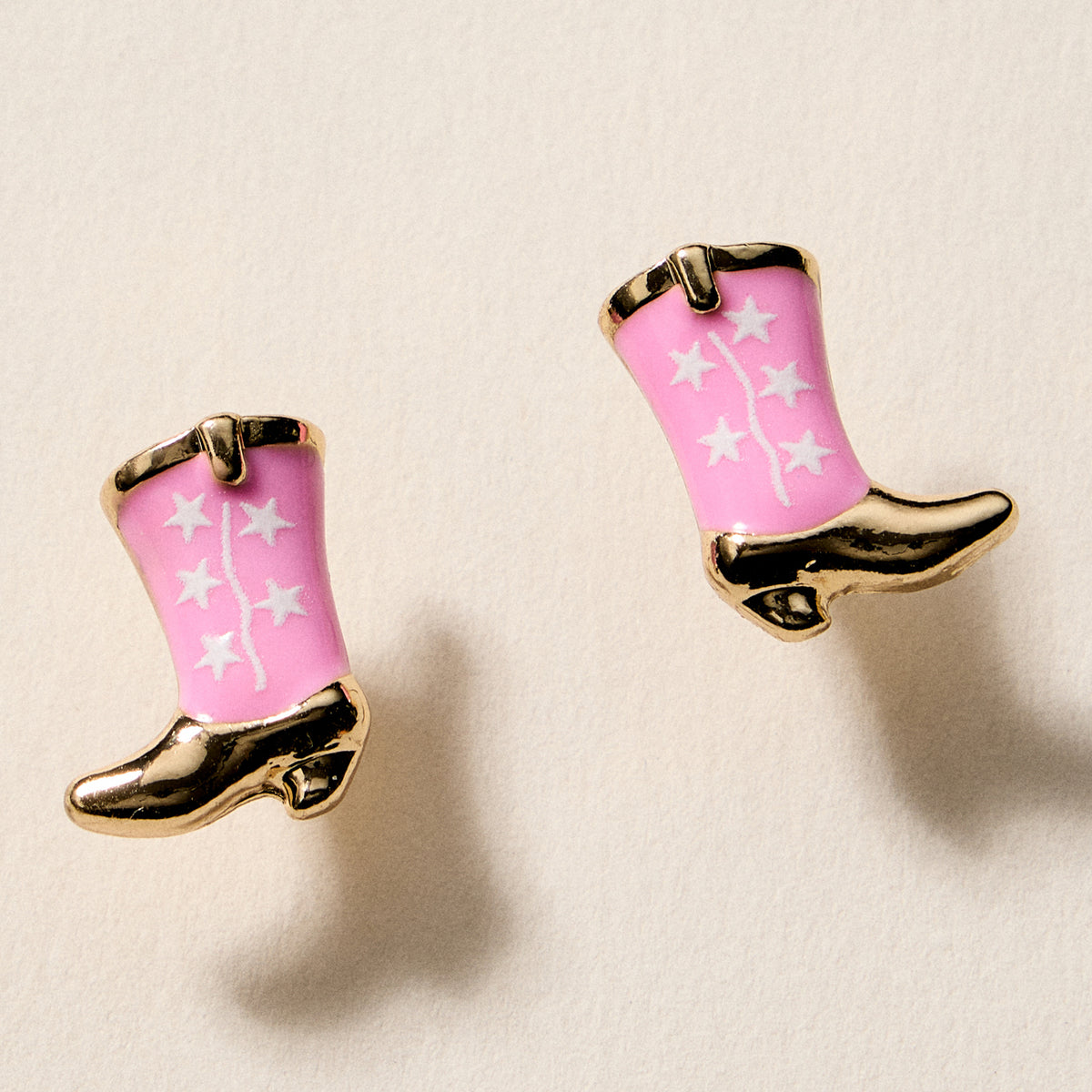 Mini Western Cowboy Boot Enamel Stud Earrings – Assorted Colors & Patterns
