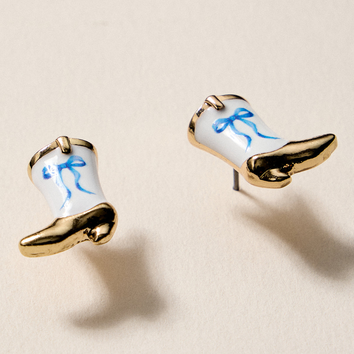Mini Western Cowboy Boot Enamel Stud Earrings – Assorted Colors & Patterns