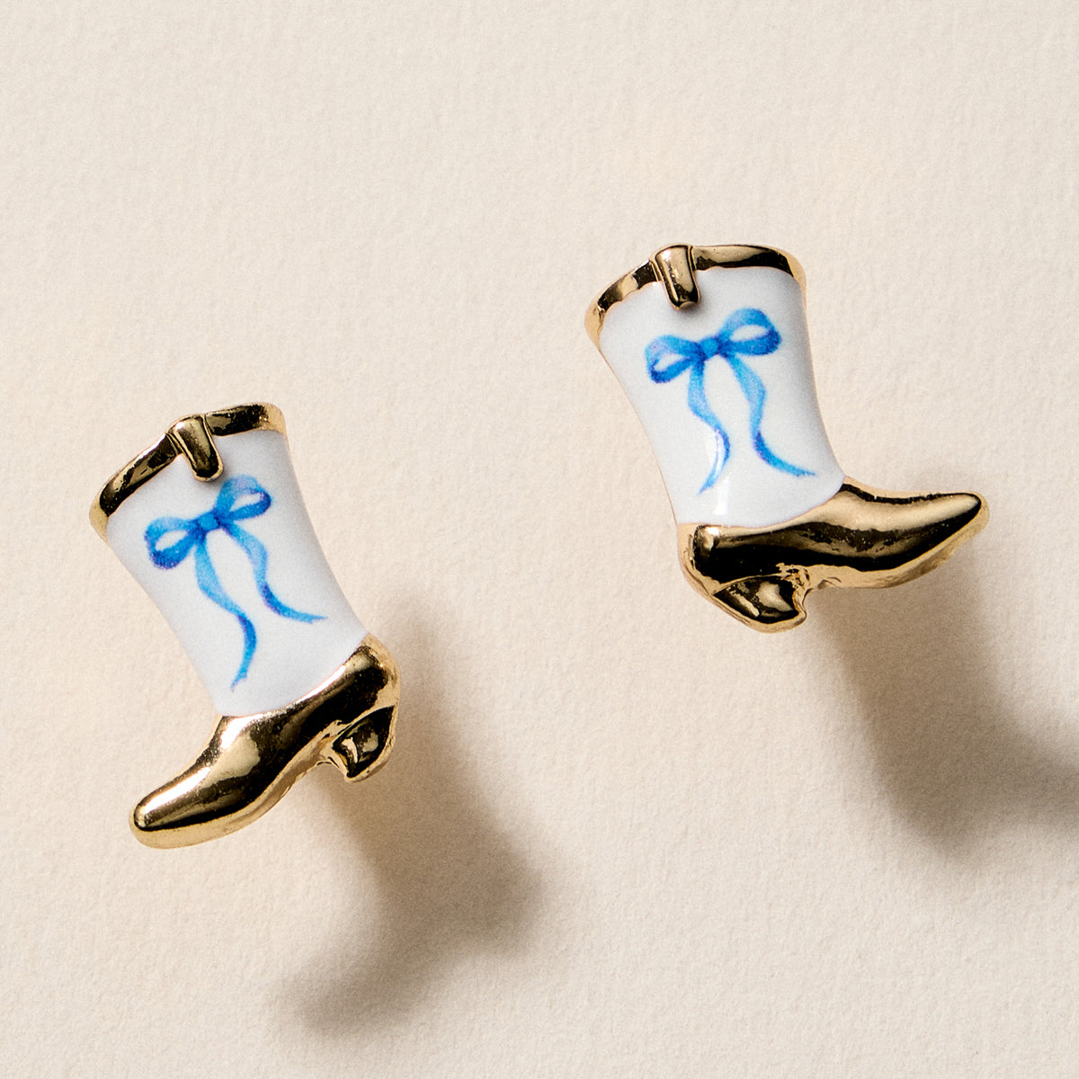 Mini Western Cowboy Boot Enamel Stud Earrings – Assorted Colors & Patterns
