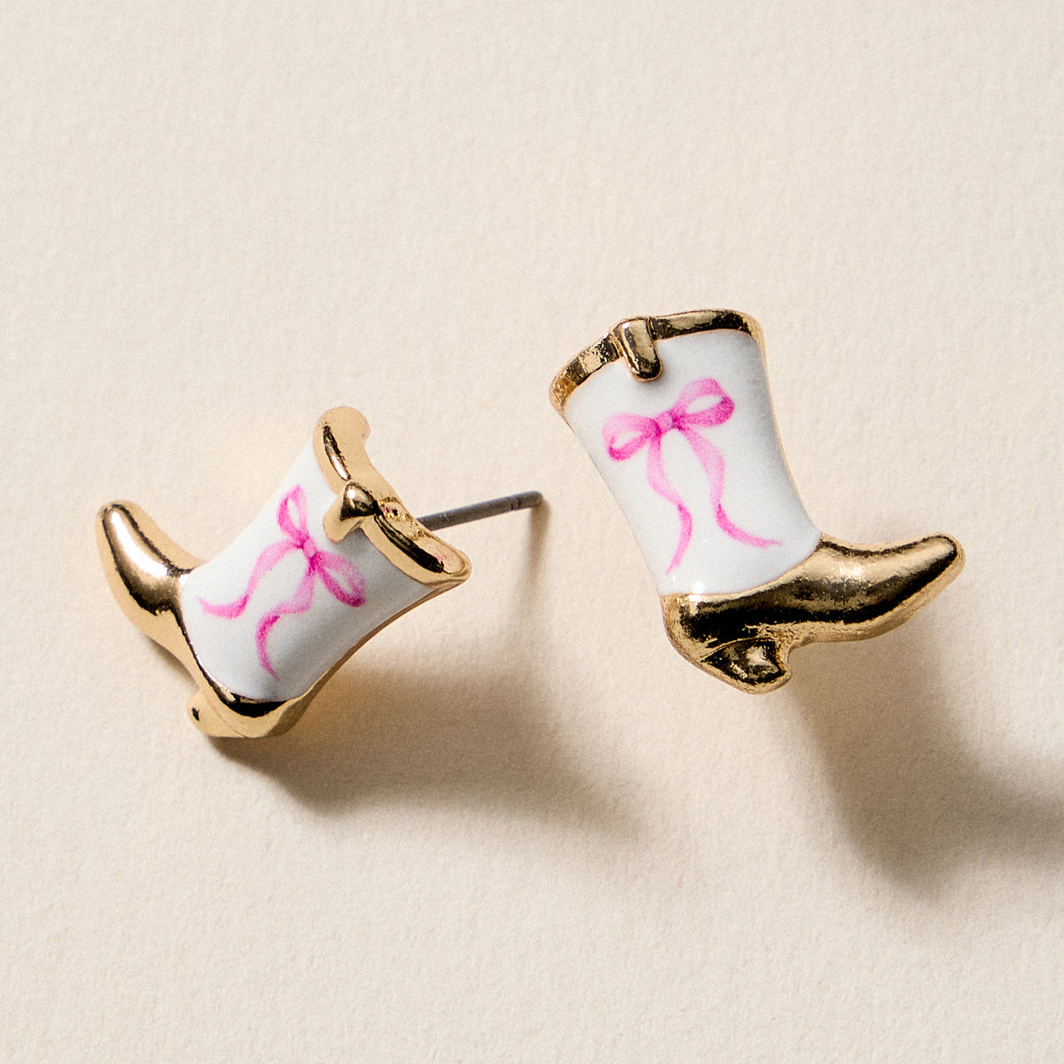 Mini Western Cowboy Boot Enamel Stud Earrings – Assorted Colors & Patterns