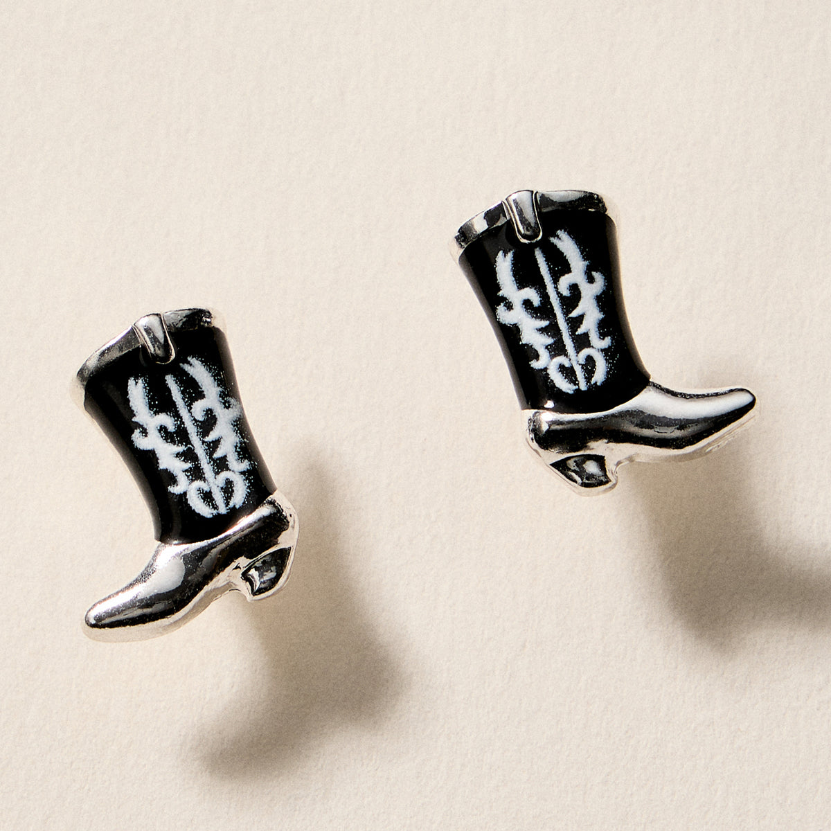 Mini Western Cowboy Boot Enamel Stud Earrings – Assorted Colors & Patterns