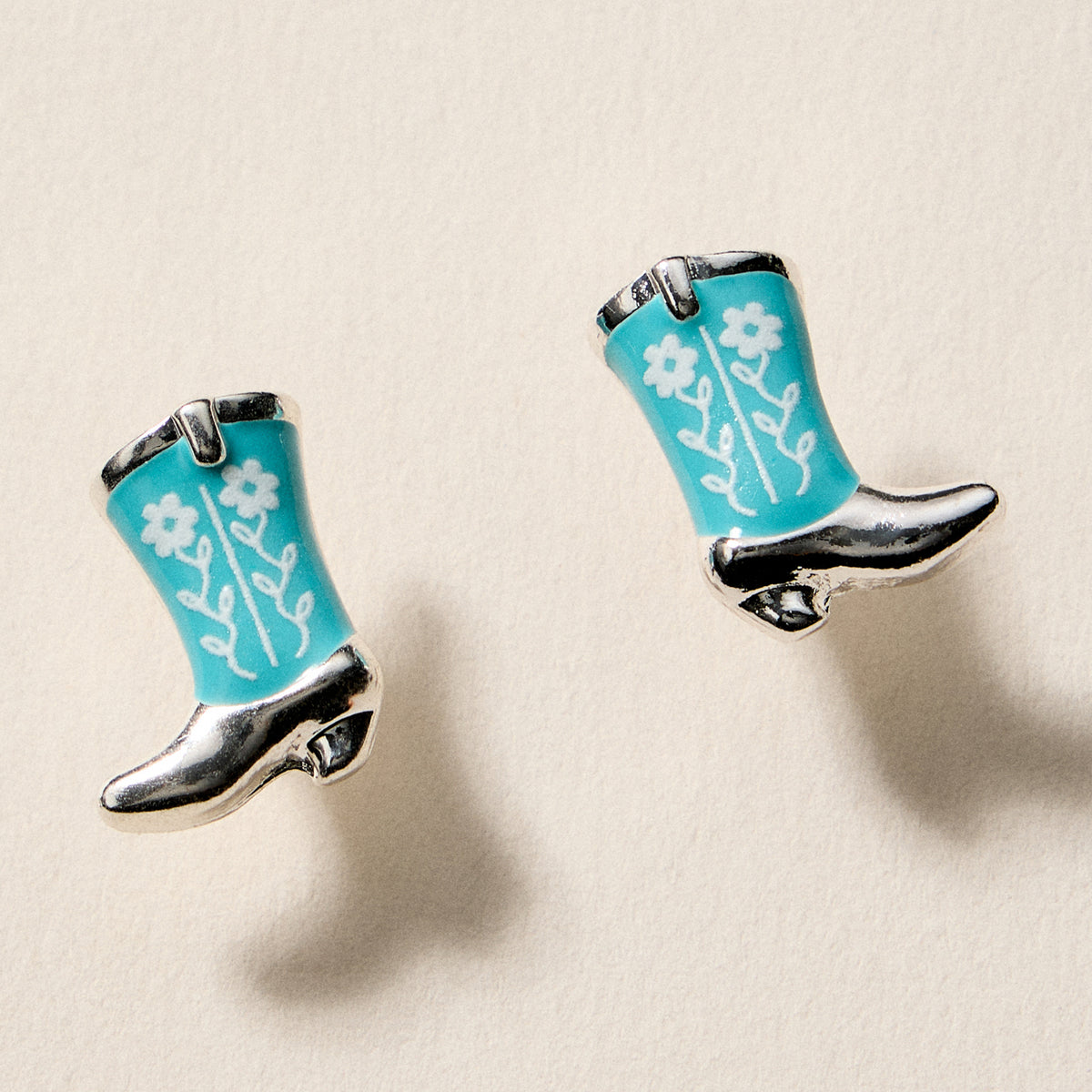 Mini Western Cowboy Boot Enamel Stud Earrings – Assorted Colors & Patterns
