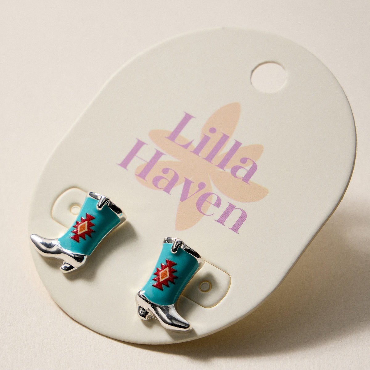 Mini Western Cowboy Boot Enamel Stud Earrings – Assorted Colors & Patterns