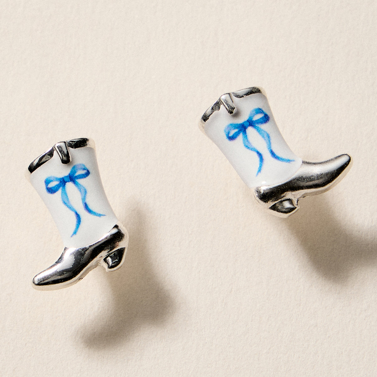 Mini Western Cowboy Boot Enamel Stud Earrings – Assorted Colors & Patterns